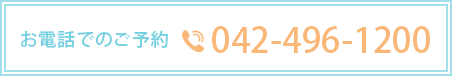 お電話でのご予約 042-496-1200